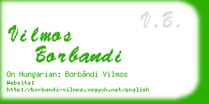 vilmos borbandi business card